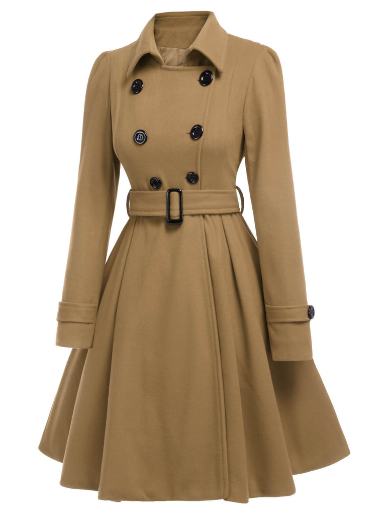 1950s Solid Color Lapel Slim Coat, vintage coat, retro outerwear - perfect for women who love vintage and retro fashion