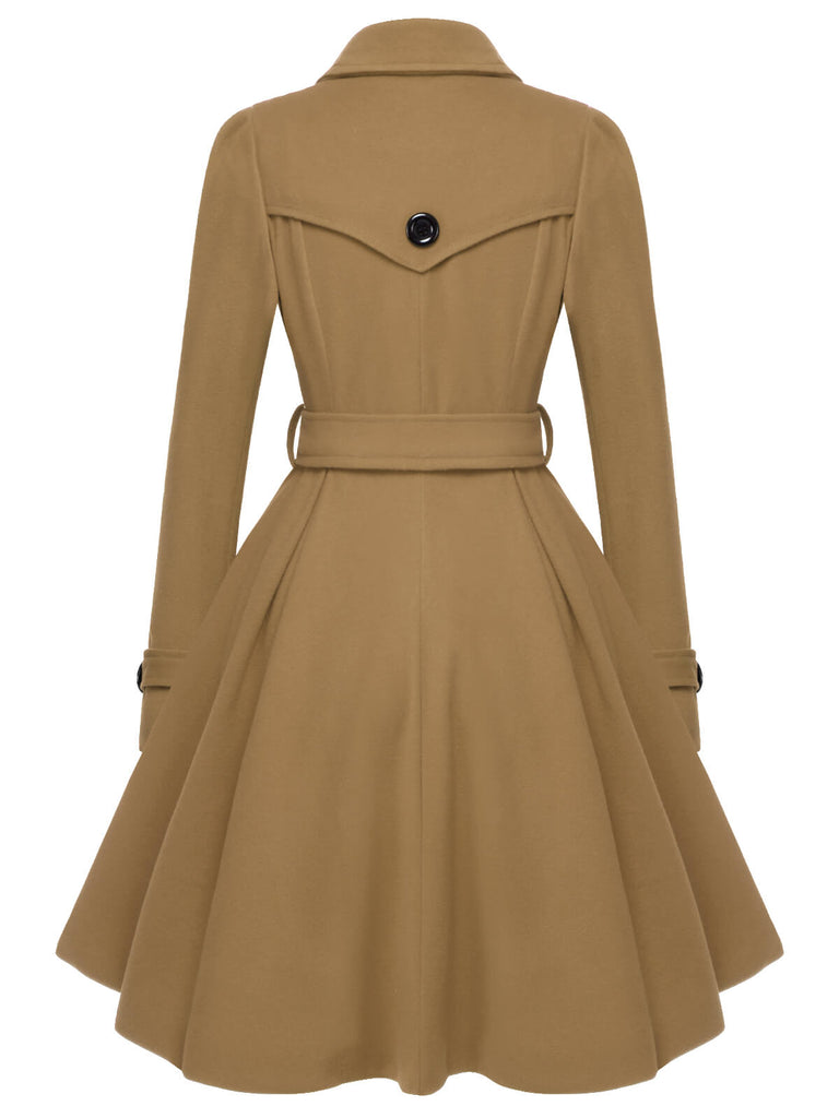 1950s Solid Color Lapel Slim Coat, vintage coat, retro outerwear - perfect for women who love vintage and retro fashion