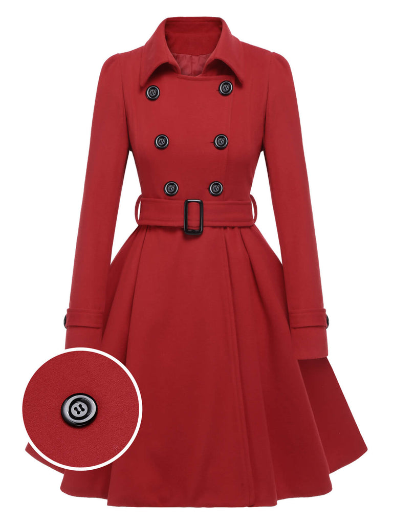 1950s Solid Color Lapel Slim Coat - vintage fashion, retro style