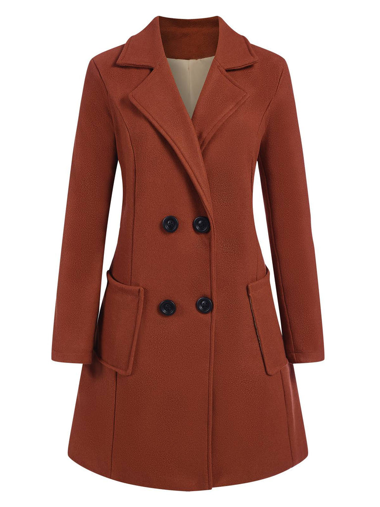 1950s Solid Double Breasted Lapel Skater Coat, vintage coat, retro outerwear - perfect for women who love vintage and retro fashion