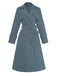 1950s Solid Double-Breasted Lapel Trench Coat - vintage fashion, retro style