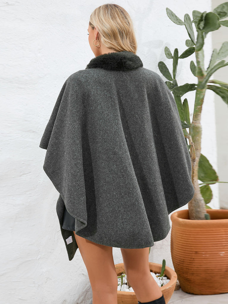 1950s Solid Furry Batwing Coat - vintage fashion, retro style