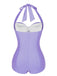 1950s Solid Gathered Halter Swimsuit: beautiful vi