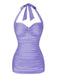 1950s Solid Gathered Halter Swimsuit - vintage swi