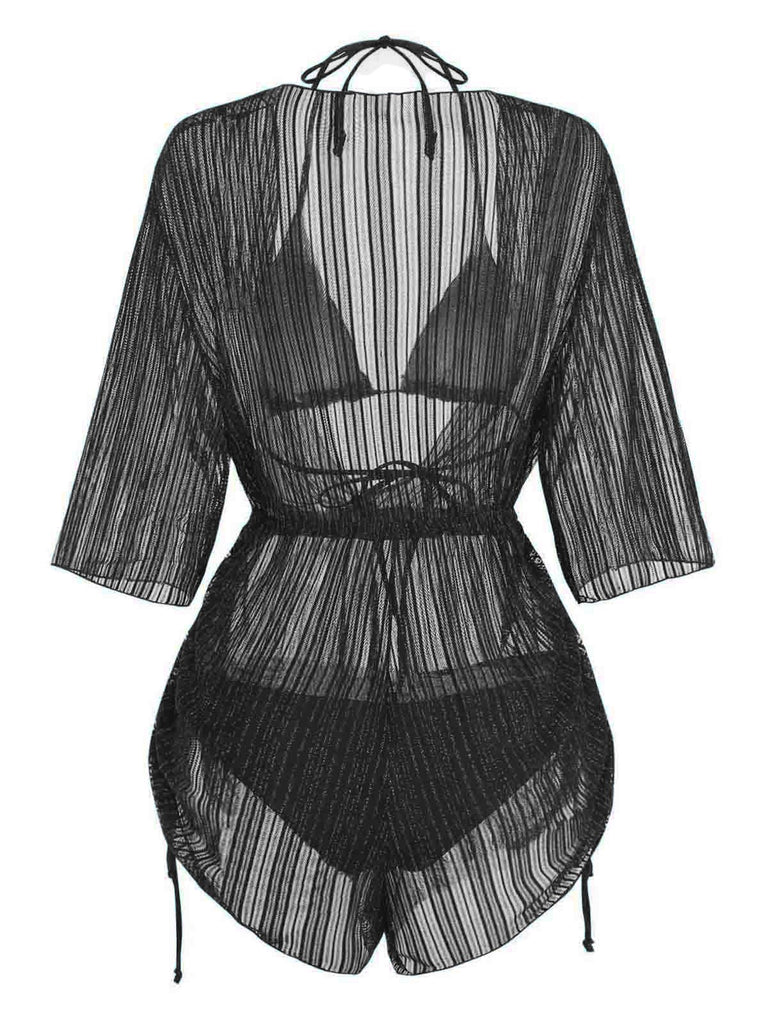 1950s-Solid-Halter-Bikini-Set-Shimmer-Cover-Up, vintage, retro, swimwear