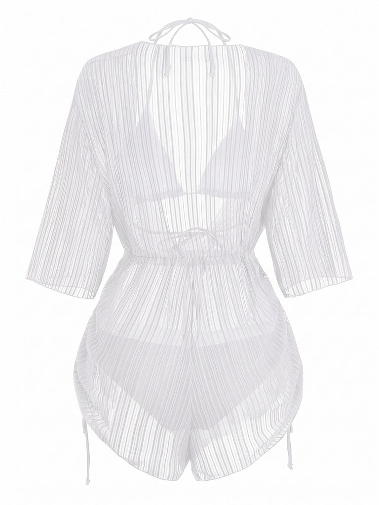 1950s-Solid-Halter-Bikini-Set-Shimmer-Cover-Up, vintage, retro, swimwear