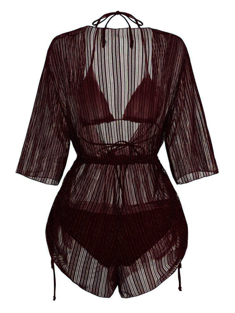 1950s-Solid-Halter-Bikini-Set-Shimmer-Cover-Up, vintage, retro, swimwear