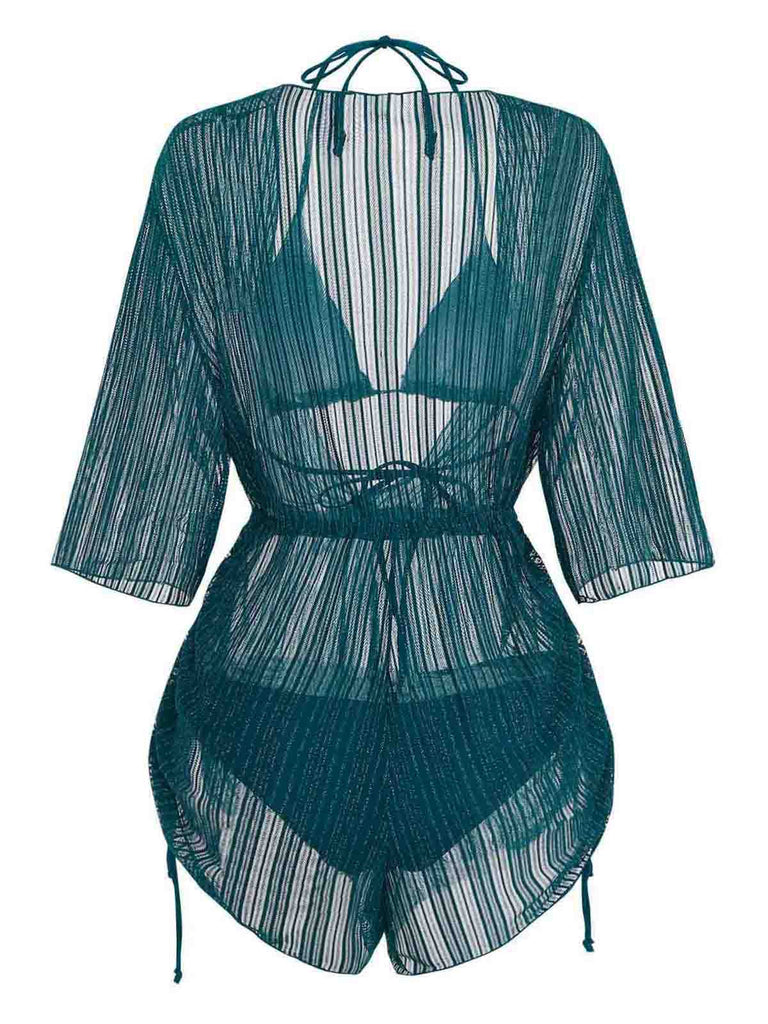 1950s-Solid-Halter-Bikini-Set-Shimmer-Cover-Up, vintage, retro, swimwear