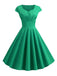 1950s Solid Heart Neck Short Sleeve Dress — the kind of 1950s dress that makes strangers smile