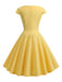 This 1950s Solid Heart Neck Short Sleeve Dress wraps her in 1950s elegance, one twirl at a time
