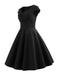 1950s Solid Heart Neck Short Sleeve Dress — a 1950s silhouette that turns sidewalks into runways