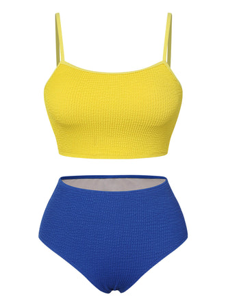 1950s Solid High Rise Strap Swimsuit, vintage swimsuit, pin-up swimwear - perfect for women who love vintage and retro fashion