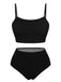 1950s Solid High Rise Strap Swimsuit, vintage swimsuit, pin-up swimwear - perfect for women who love vintage and retro fashion