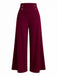 1950s Solid High Waist Double Breasted Wideleg Pants - vintage fashion, retro style