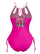 She's wearing 1950s Solid Keyhole Collar Cross-Bind Swimsuit and the whole beach remembers the 1950s