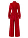 1950s Solid Keyhole High Neck Velvet Jumpsuit - vintage jumpsuit, retro fashion