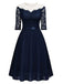 1950s Solid Lace Off Shoulder Patchwork Dress: timeless style reimagined