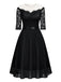 1950s Solid Lace Off Shoulder Patchwork Dress — vintage elegance for the modern woman