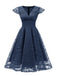 1950s Solid Lace Pleated V-Neck Dress: timeless style reimagined