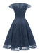 1950s Solid Lace Pleated V-Neck Dress — vintage elegance for the modern woman