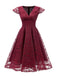 1950s Solid Lace Pleated V-Neck Dress: timeless style reimagined
