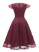 1950s Solid Lace Pleated V-Neck Dress — vintage elegance for the modern woman