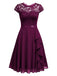 1950s Solid Lace Round Neck Patchwork Dress: timeless style reimagined