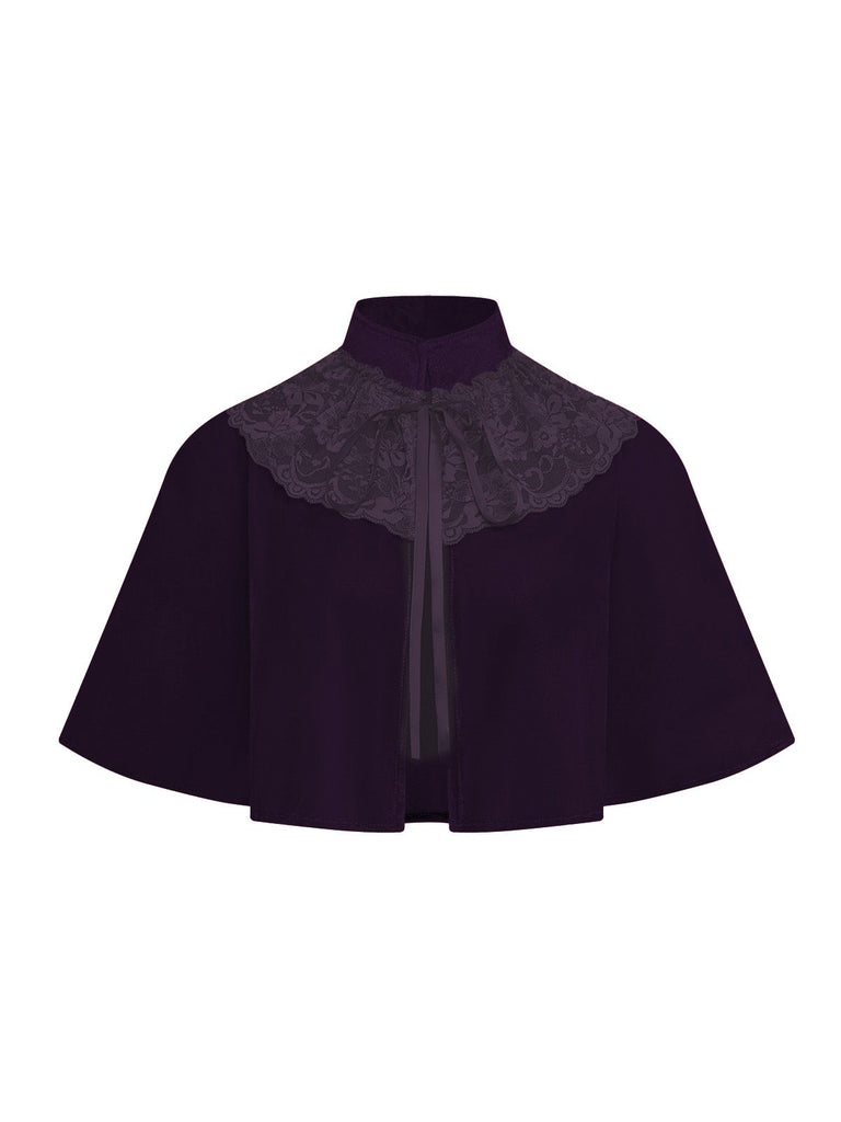 1950s Solid Lace Velvet Patchwork Cape, vintage fashion, retro style - perfect for women who love vintage and retro fashion