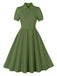 1950s Solid Lapel Buttons Swing Dress, vintage dress, retro fashion, rockabilly, pin-up fashion - perfect for women who love vintage and retro fashion