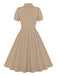 1950s Solid Lapel Buttons Swing Dress, vintage dress, retro fashion, rockabilly, pin-up fashion - perfect for women who love vintage and retro fashion