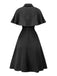1950s Solid Lapel Capelet Dress - vintage dress, retro fashion, rockabilly