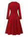 1950s Solid Lapel High Waist Swing Dress - vintage dress, retro fashion, rockabilly