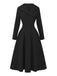 1950s Solid Lapel High Waist Swing Dress - vintage dress, retro fashion, rockabilly