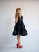 1950s Solid Multi-Layered Ruffle Tulle Dress - vintage dress, retro fashion, rockabilly