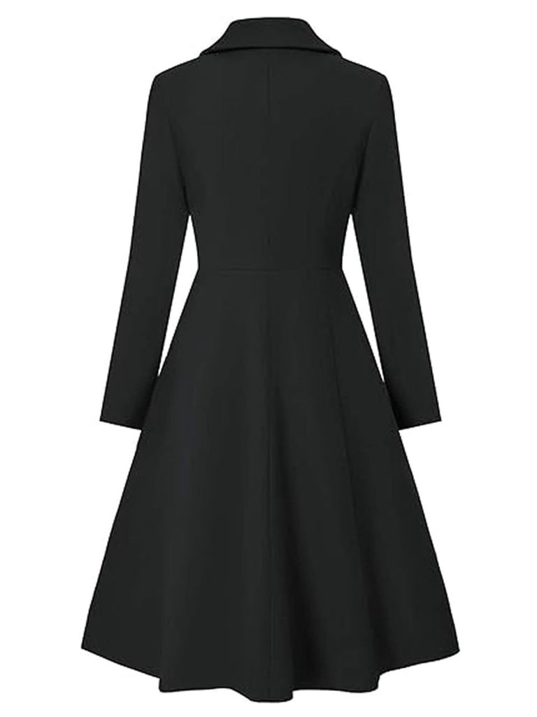 1950s Solid Notched Collar Dress Coat - vintage dress, retro fashion, rockabilly