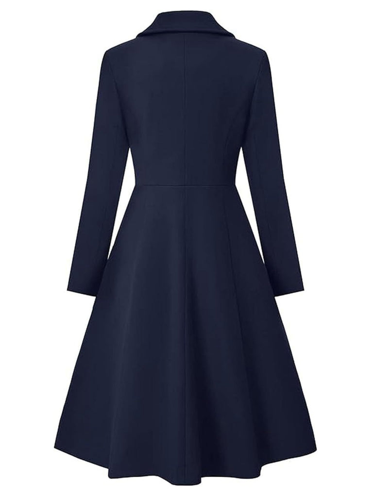 1950s Solid Notched Collar Dress Coat - vintage dress, retro fashion, rockabilly