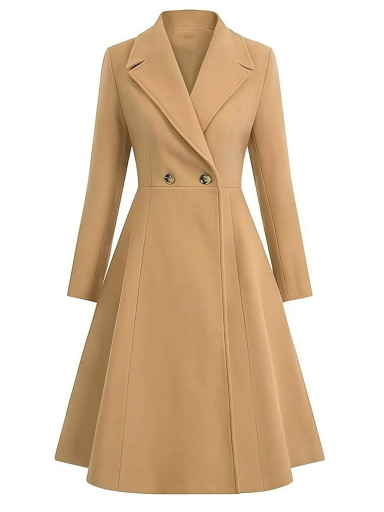 1950s Solid Notched Collar Dress Coat - vintage dress, retro fashion, rockabilly