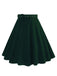 This 1950s Solid Pleated Button Belted Skirt spins 1950s stories with every step