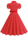 1950s Solid Polka Dot Shirt Collar Belted Swing Dress: beautiful vintage dress, retro fashion, elegant style with timeless appeal
