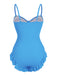 1950s Solid Ruched Swimsuit: 1950s Riviera elegance, reimagined for her
