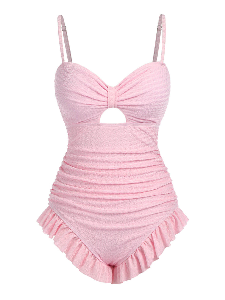 1950s Solid Ruched Swimsuit — because 1950s glamour never goes out of style