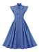 1950s Solid Ruffle Sleeve Bow Neck Dress: timeless style reimagined