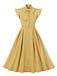 1950s Solid Ruffle Sleeve Bow Neck Dress: timeless style reimagined
