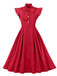 1950s Solid Ruffle Sleeve Bow Neck Dress: timeless style reimagined
