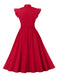 1950s Solid Ruffle Sleeve Bow Neck Dress — vintage elegance for the modern woman