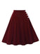 1950s Solid Side Buttons Pocket Skirt - vintage skirt, retro style