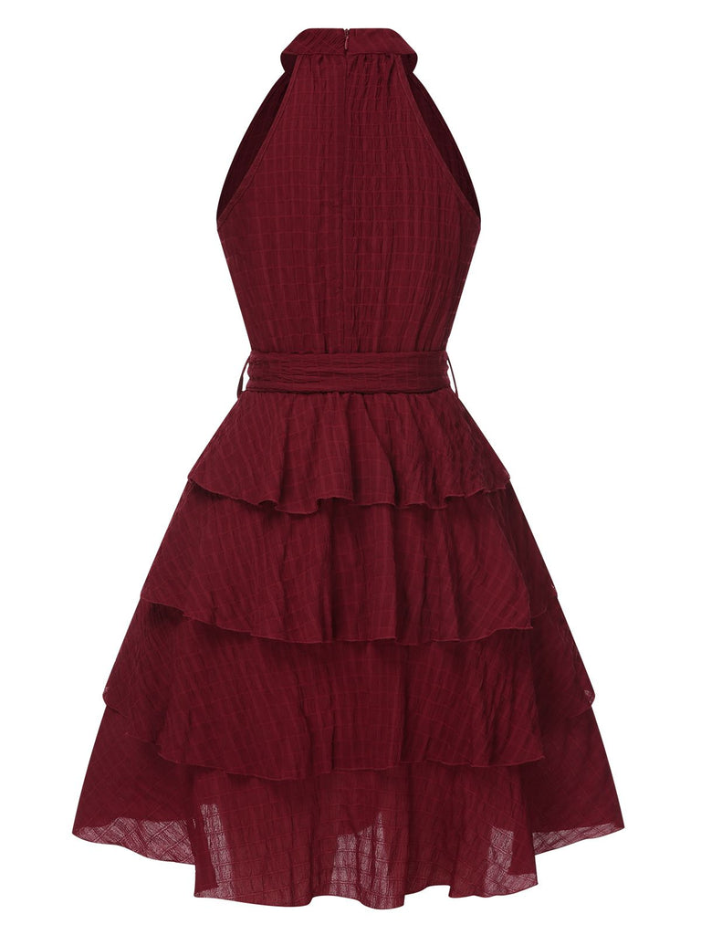 1950s Solid Sleeveless Belt Tutu Dress, vintage dress, retro fashion, rockabilly, pin-up fashion - perfect for women who love vintage and retro fashion