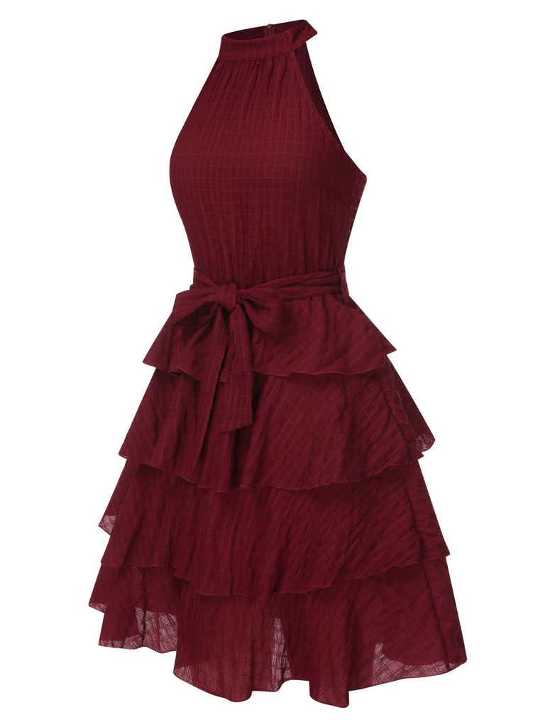 1950s Solid Sleeveless Belt Tutu Dress, vintage dress, retro fashion, rockabilly, pin-up fashion - perfect for women who love vintage and retro fashion