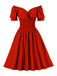 1950s Solid Smocked Waist Off-Shoulder Dress — vintage elegance for the modern woman