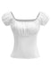 1950s Solid Square Neck Ruched Top - vintage fashion, retro style